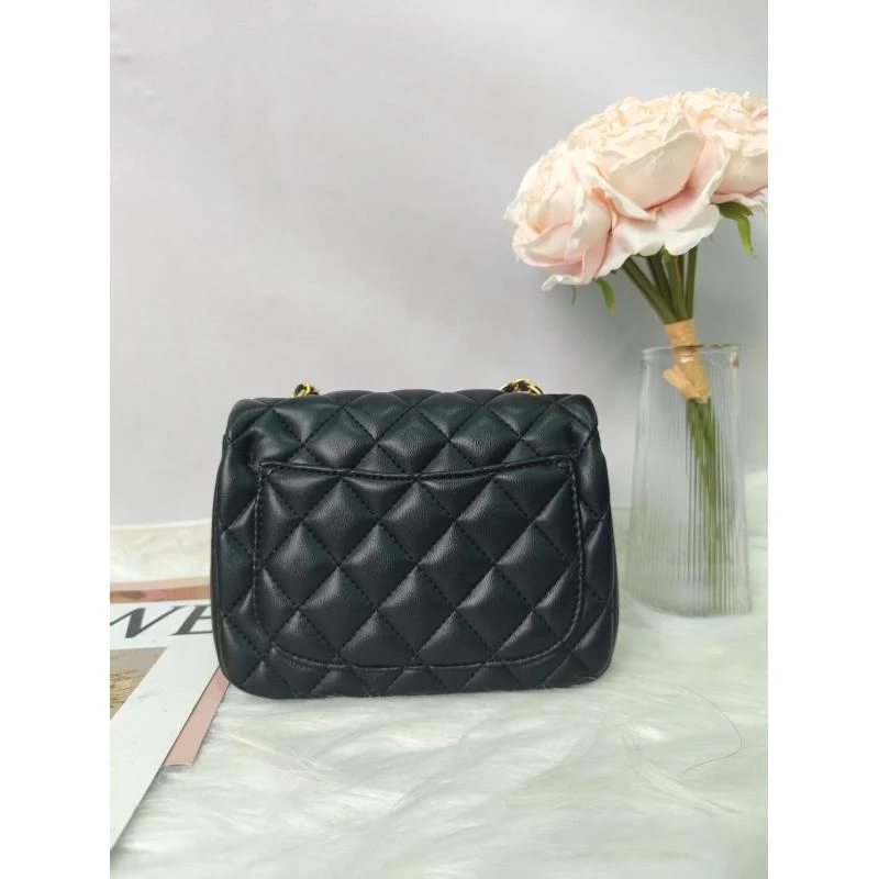 小众设计真皮女包时尚简约单肩斜挎包包-23227黑色