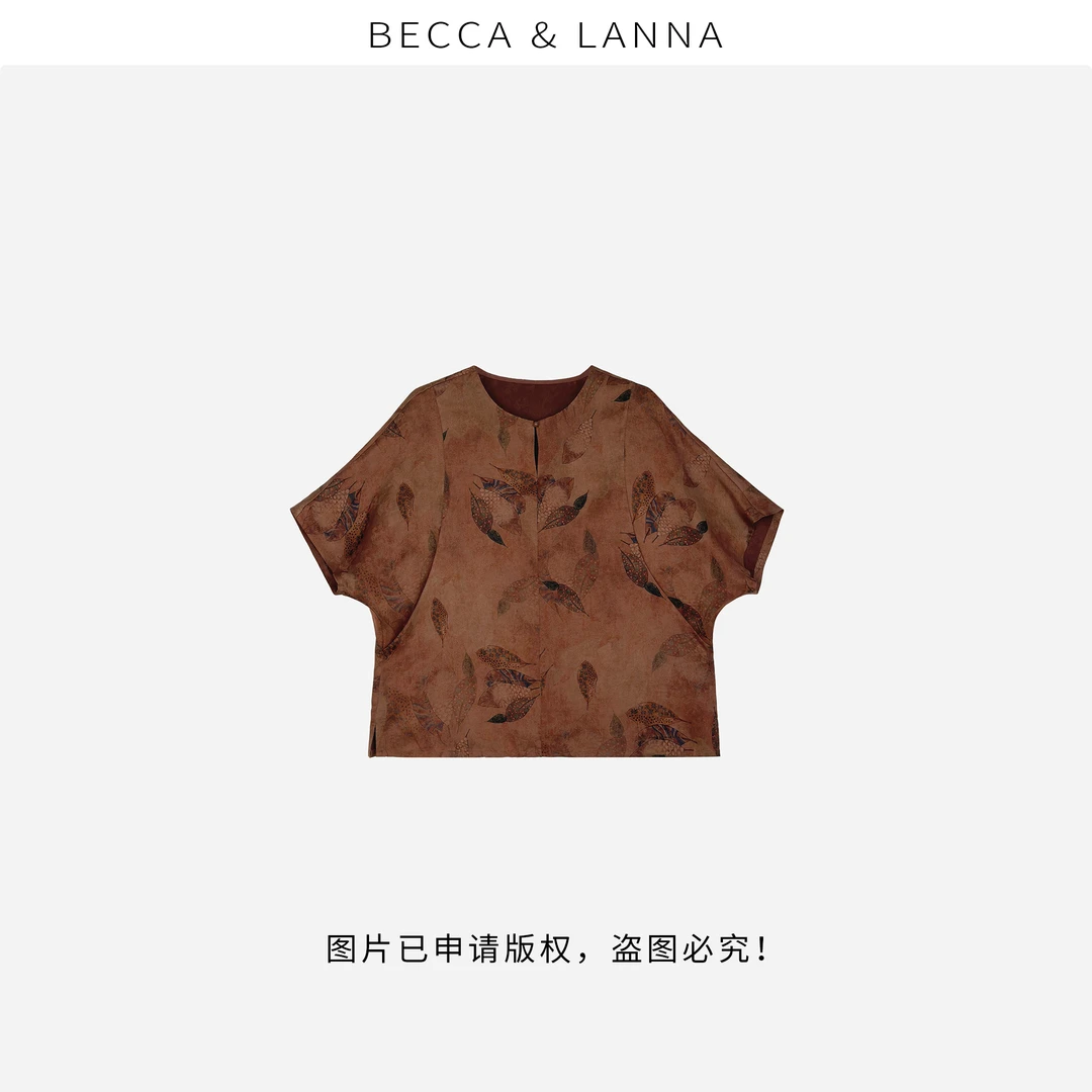 D0189 女士夏季休闲气质圆领花萝香云纱上衣 女装Y77