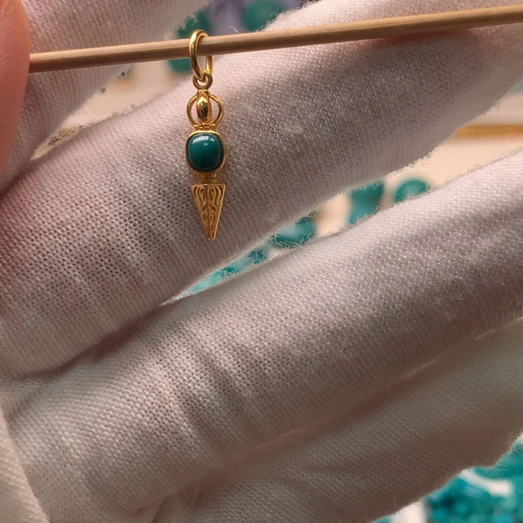 绿松石22K金镶嵌配饰