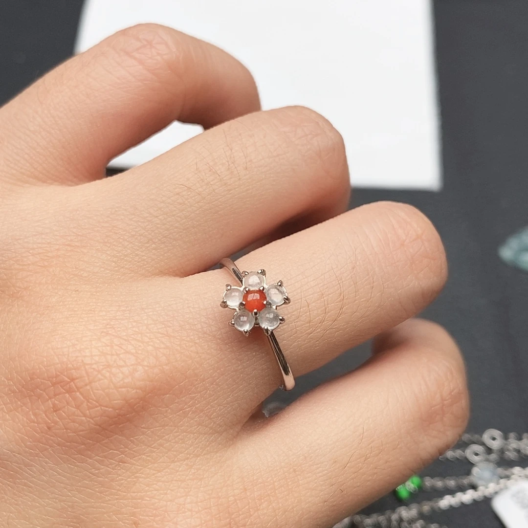 翡翠银S925镶嵌戒指