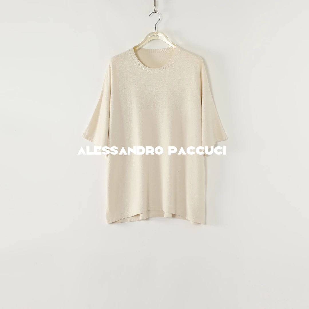 AP洛哥52103ST【桑澜】100桑蚕丝圆领起球风短袖多色简约时尚套头衫