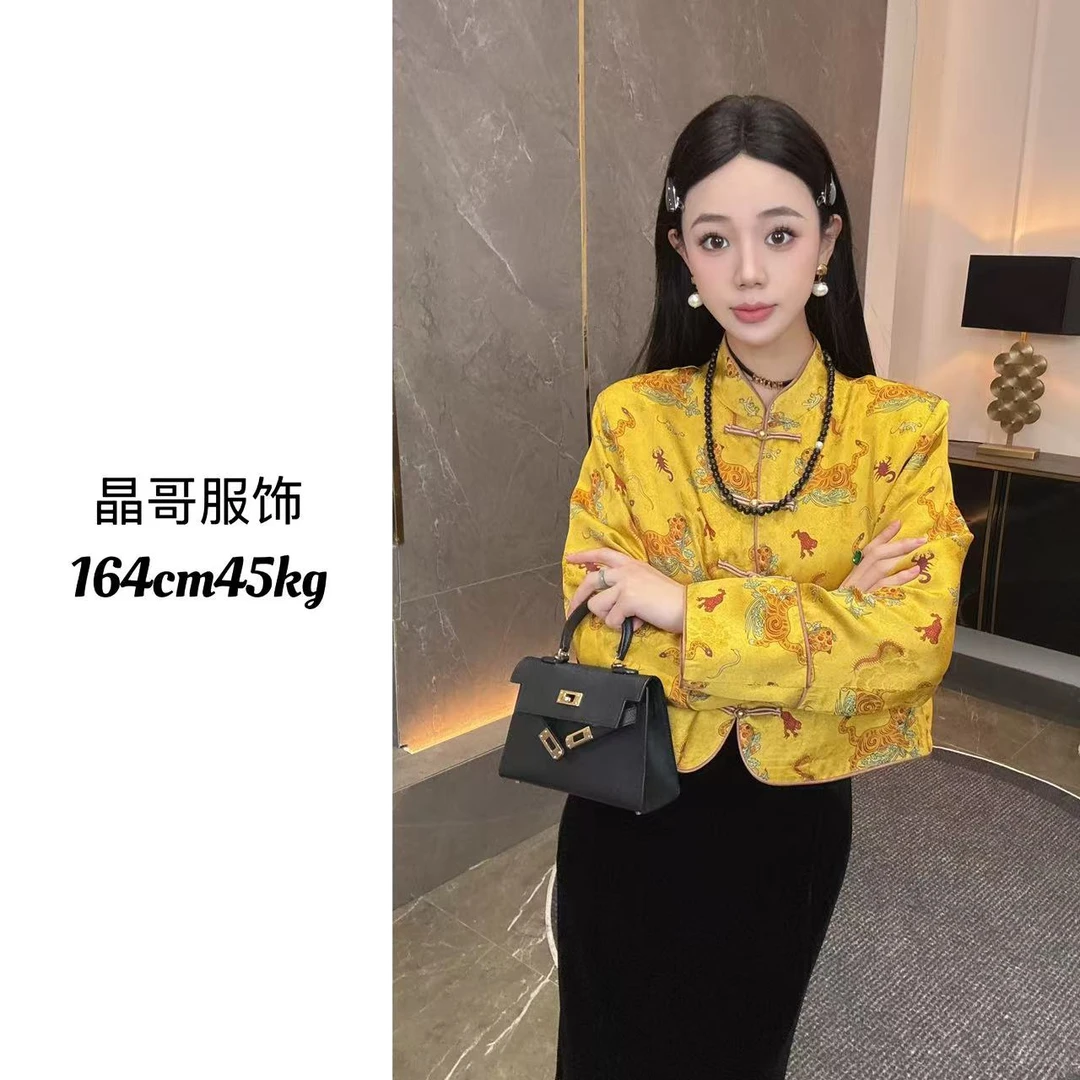 新款【虎镇五毒】新中式休闲百搭春季国风长袖上衣