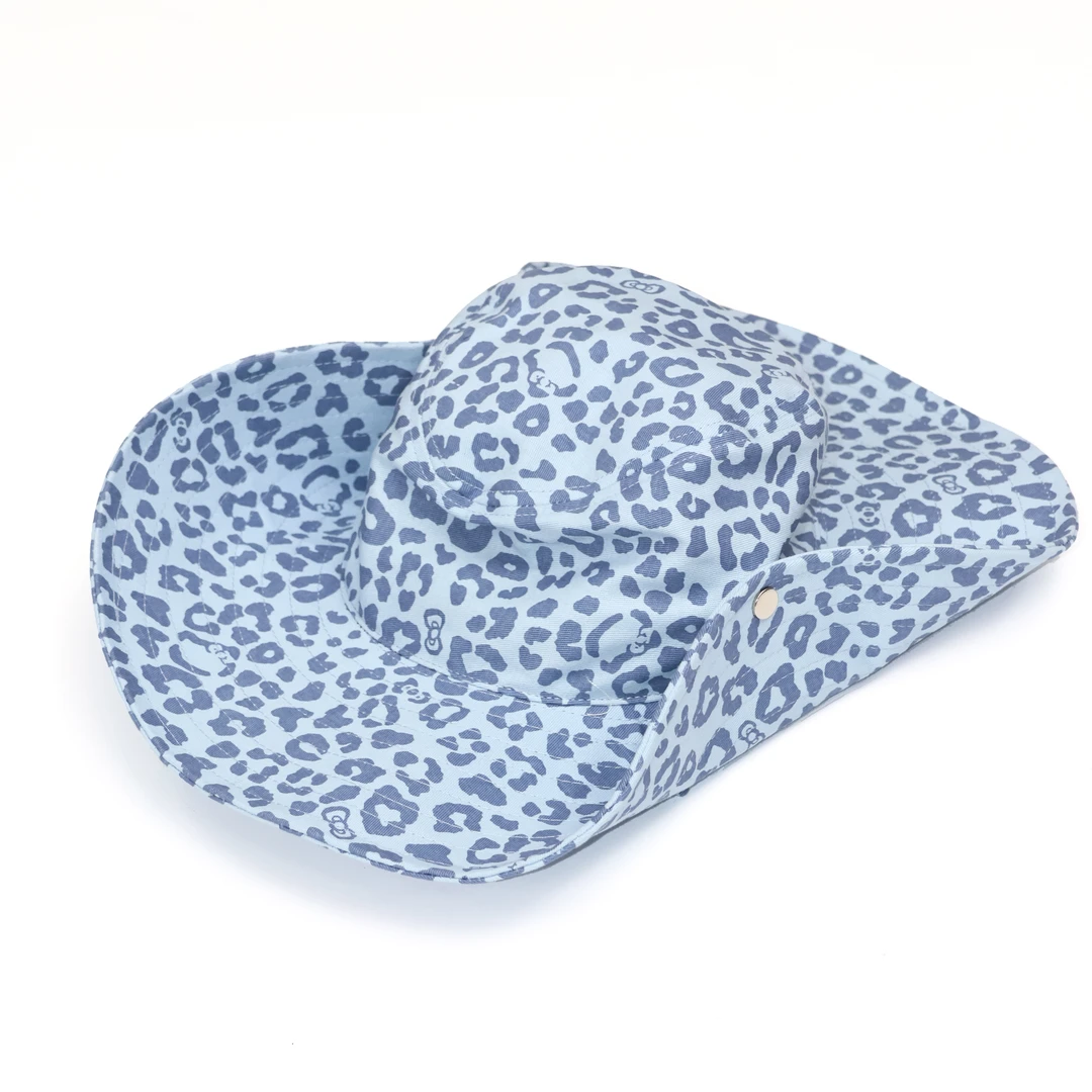 哟酷酷（豹纹脑袋）时尚度假夏季防晒遮阳大帽檐渔夫帽出游牛仔帽