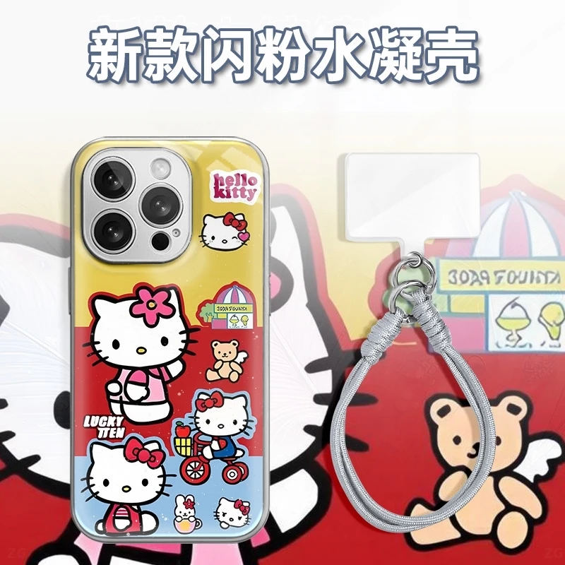 黄红蓝KT单车水凝玻璃壳适用iPhone苹果16手机壳华为oppo小米vivo
