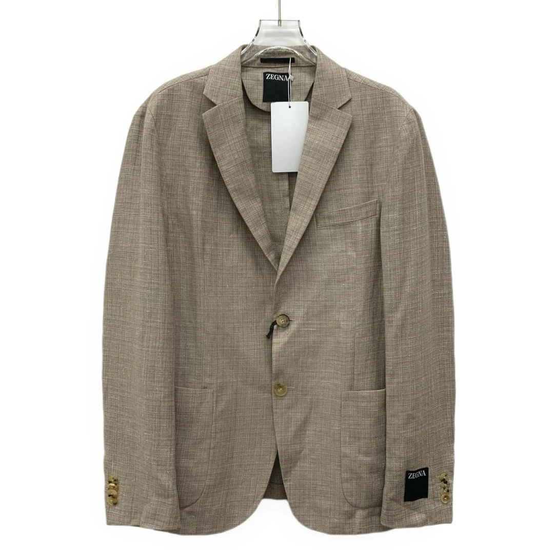 未使用 ZEGNA IM0385 棕色翻领单排扣长袖西装外套 50 L码