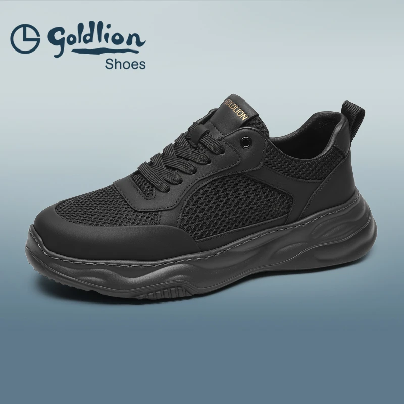 金利来男鞋25年新款夏季休闲透气舒适真皮软底鞋运动鞋G511520493