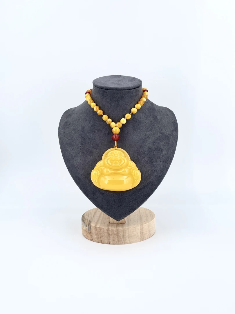 D035新蜜蜜糖红开口弥勒珠链款