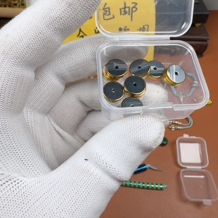 心***怡合成碳硅石铜合金文玩配饰黑胆石10✖️2