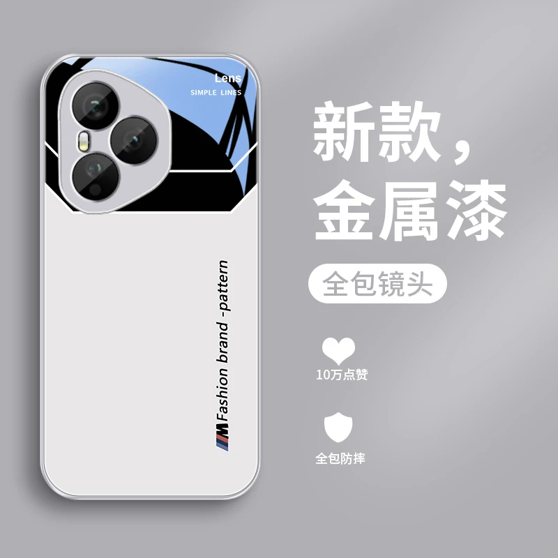 拼色字母适用荣耀400Pro手机壳荣耀400男生玻璃金属漆限量版新款