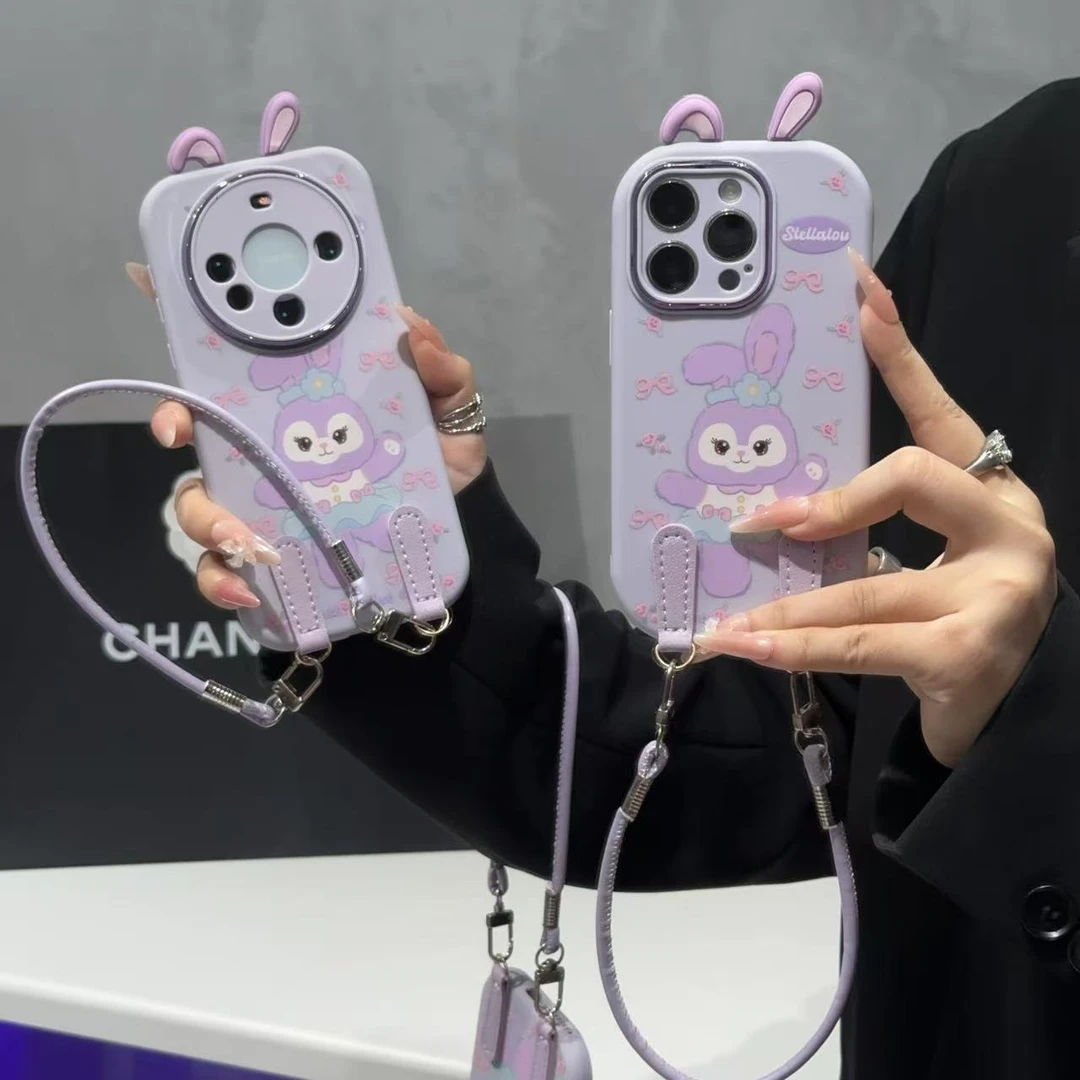 奥菲顿兔耳星黛露挂绳适用苹果17胖子16手机壳华为vivo小米15oppo