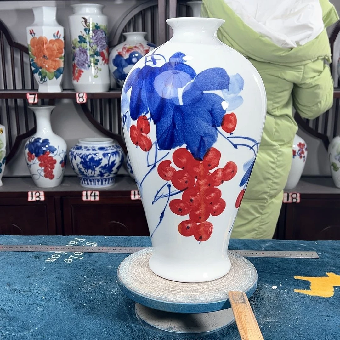 摆件景德镇陶瓷梅红浦