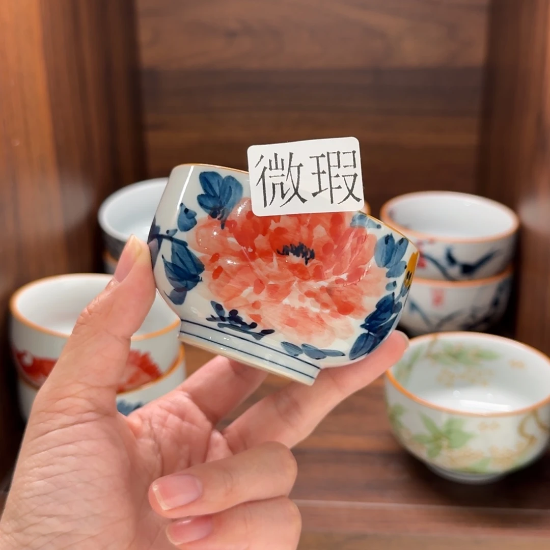 釉下手绘茶具微瑕