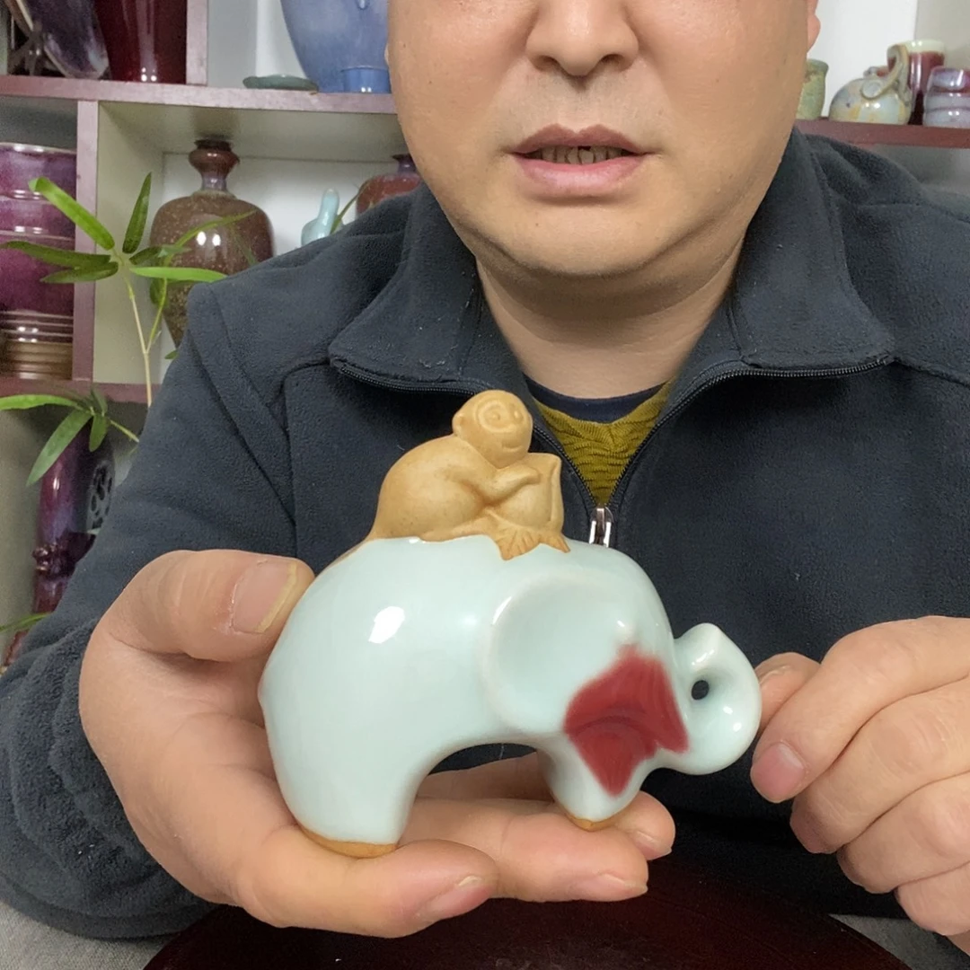 摆件钧瓷摆件茶宠茶桌陈设