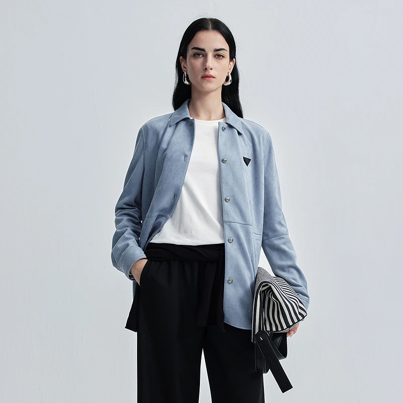 【品牌日】恩派雅2025秋针织工装风翻领外套式衬衫女XNKAA2111A