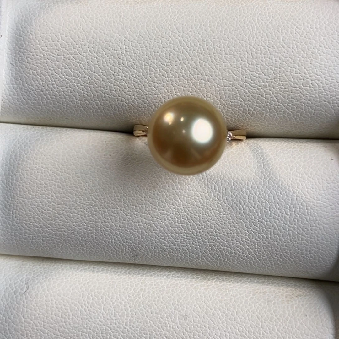 海水珍珠戒圈银S925镶嵌