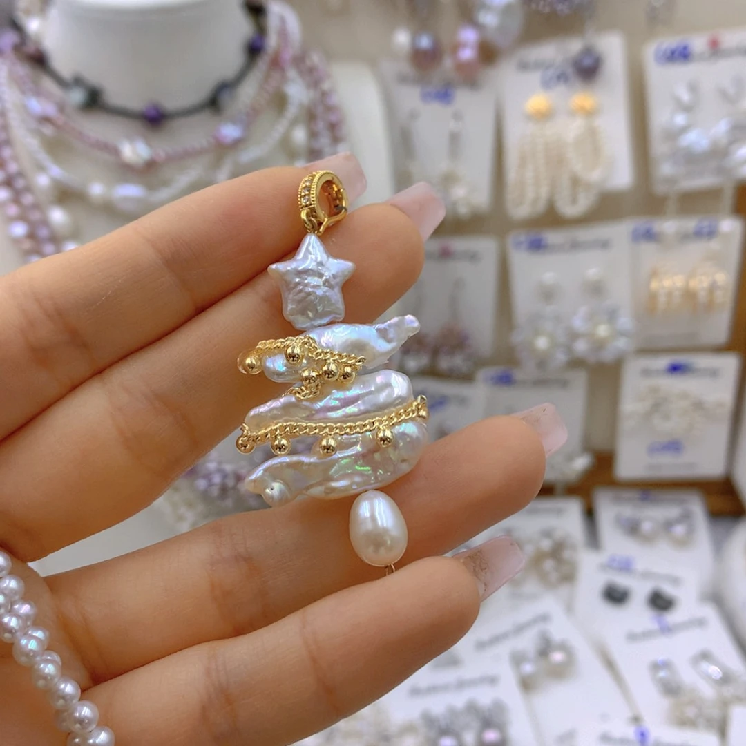 淡水珍珠耳饰银S925镶嵌