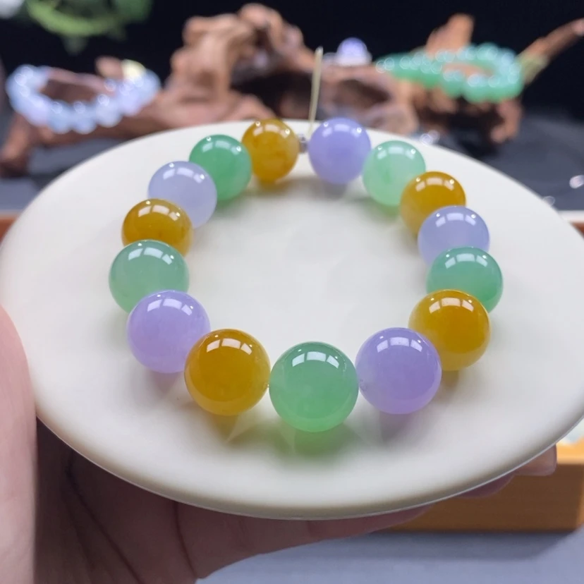 【闪购商品】翡翠手串未镶嵌浓色手串卡13