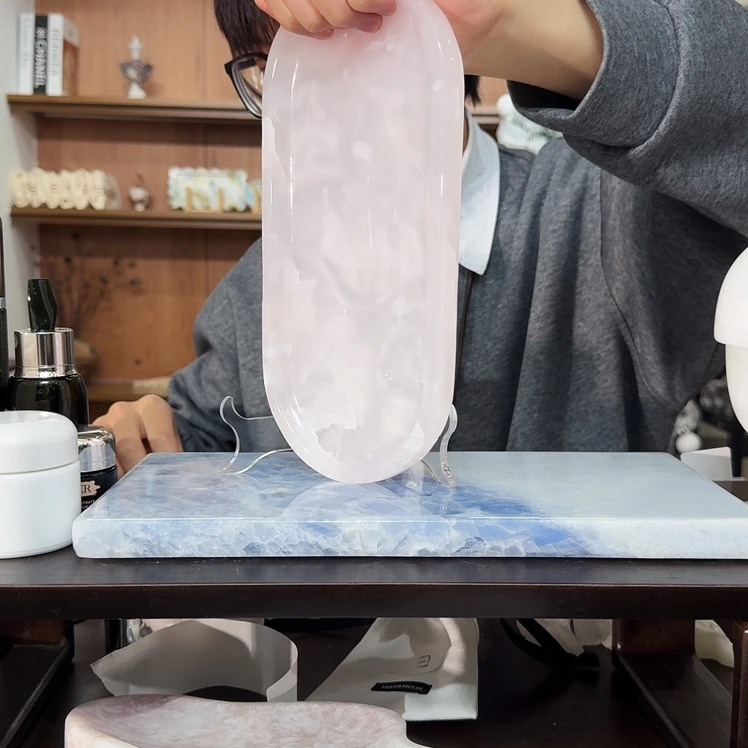 纯天然大理石795粉玉赛道盘