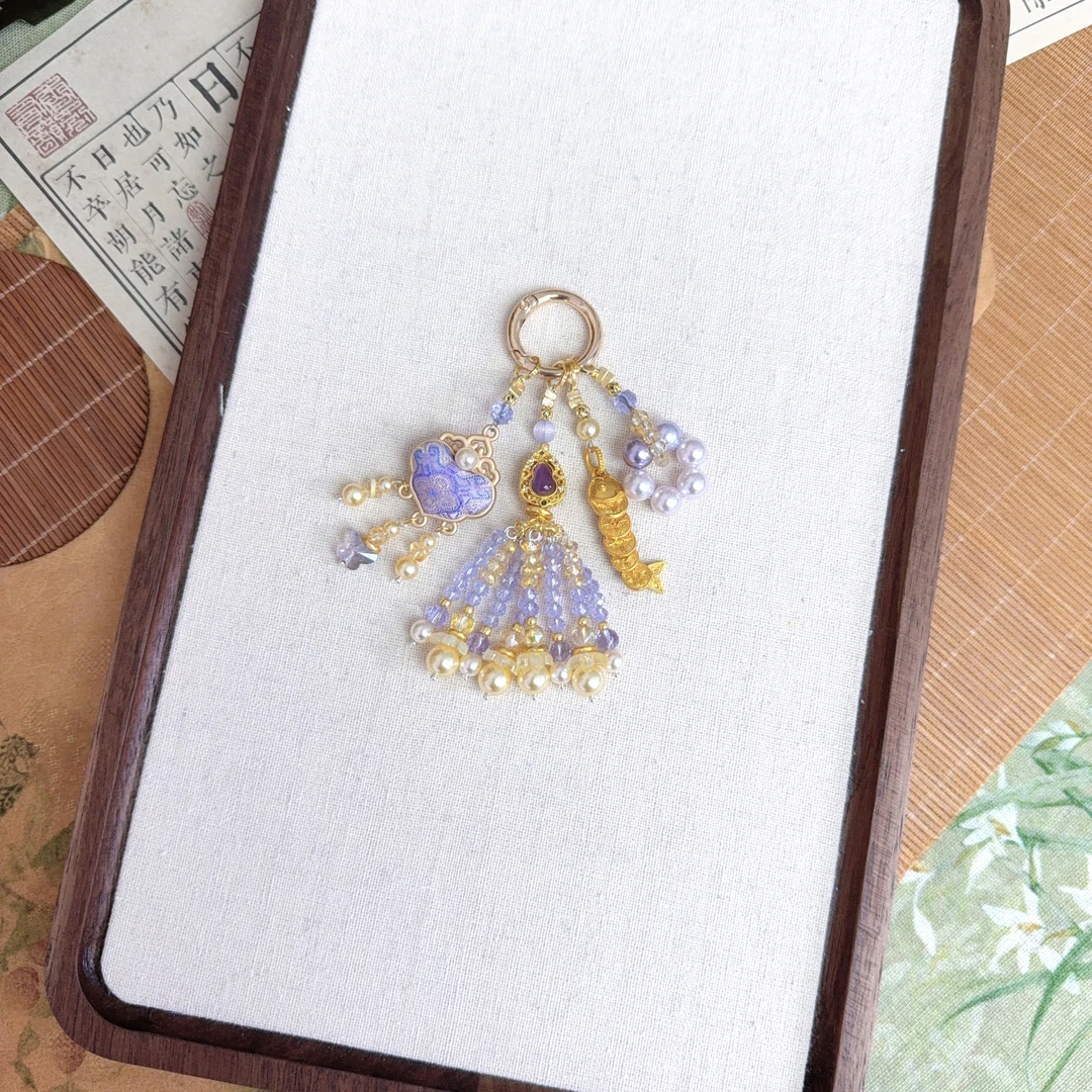 2757-宋锦指定胜小如意四挂滴溜新中式国风手机链包挂