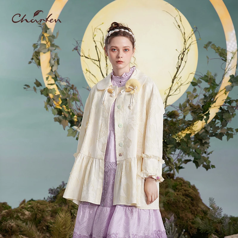 【媛媛专享】朝峰新款翻领开衫外套CFD3B309-3015A