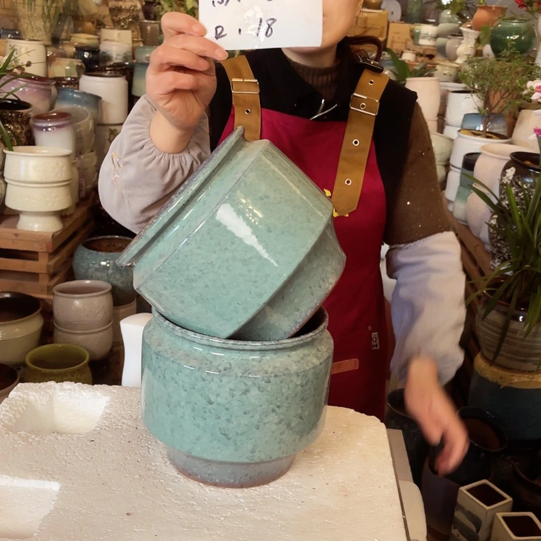 紫砂花盆高度18口径18