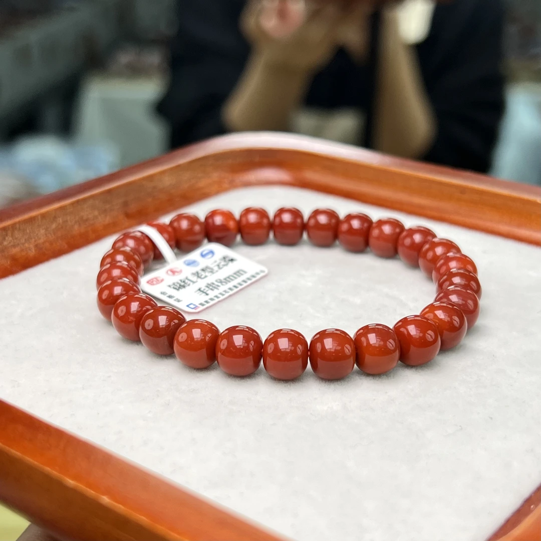 诚信经营支持年退换正宗南红手串精工老型锦红手串8mm多样性发一