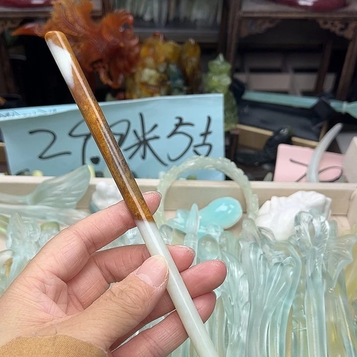 蛇纹石玉未镶嵌发簪