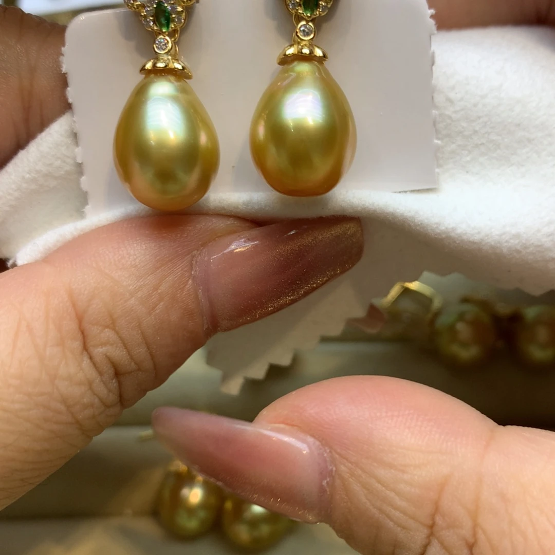 银S925镶嵌耳饰海水珍珠