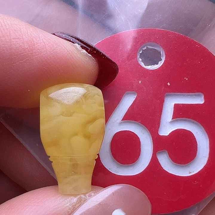 蜜蜡裸石未镶嵌花粉9.8m m