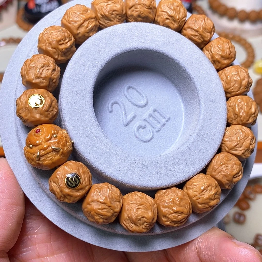 猴头核桃手串恶僧精工龙蛇之变尺寸13+全品聚宝盆