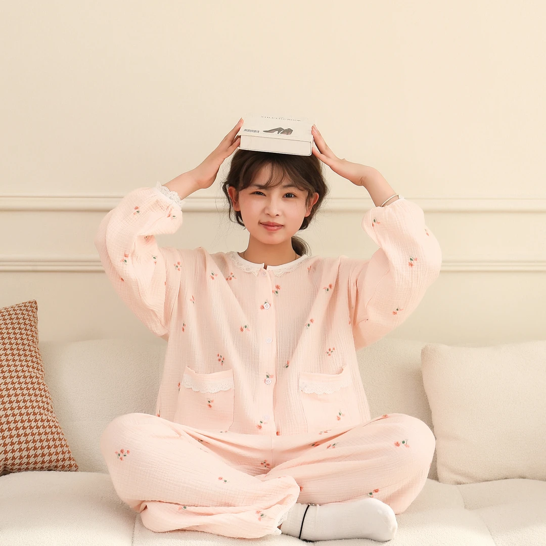 2025夏季新款薄款纯棉睡衣女100棉透气吸汗舒适可外穿家居服套装