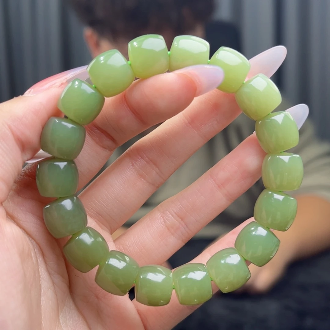 和田玉未镶嵌手链天然和田玉新疆若羌青黄口12