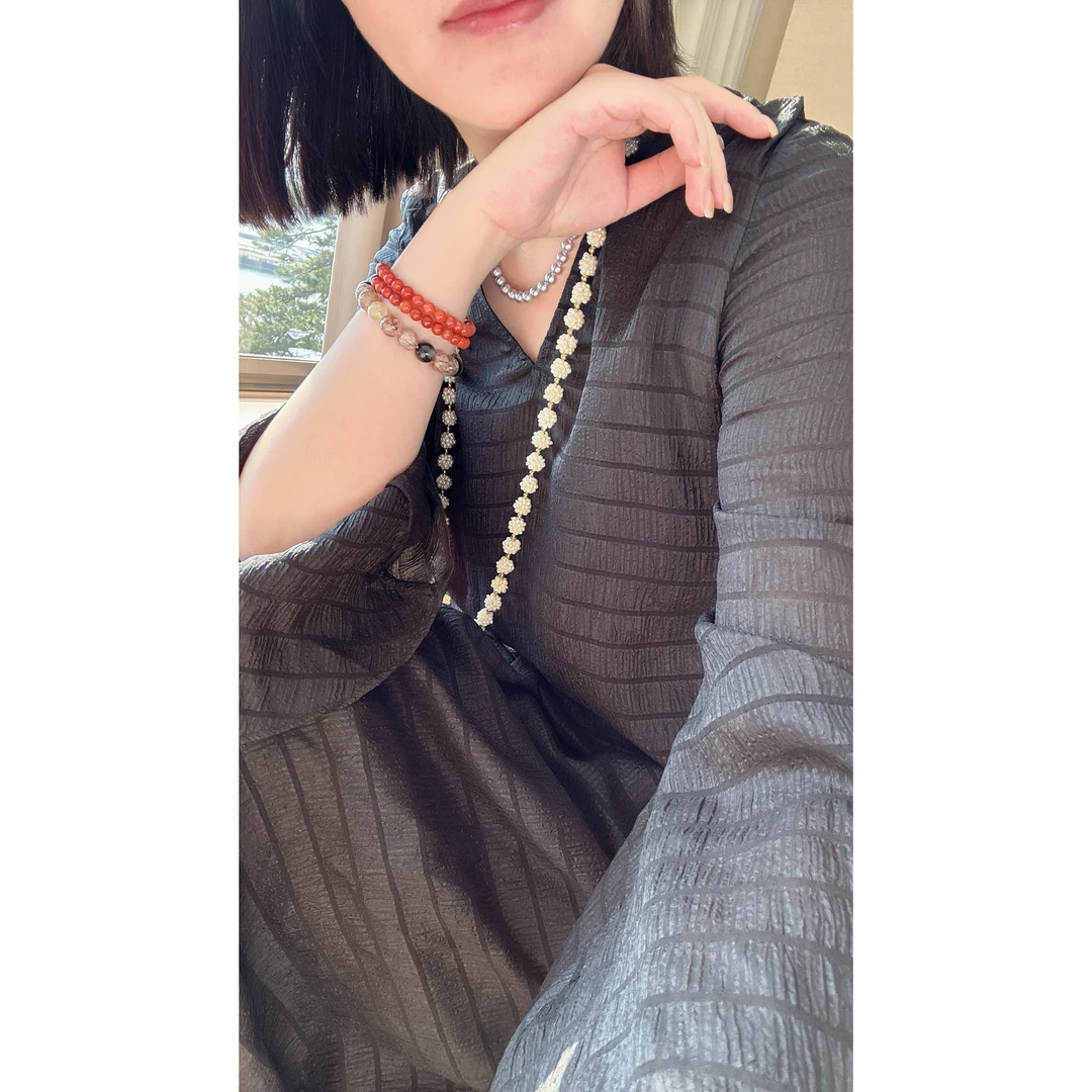 铜合金珍珠项链 铜合金项链 法式花米珠长可双圈 A1912