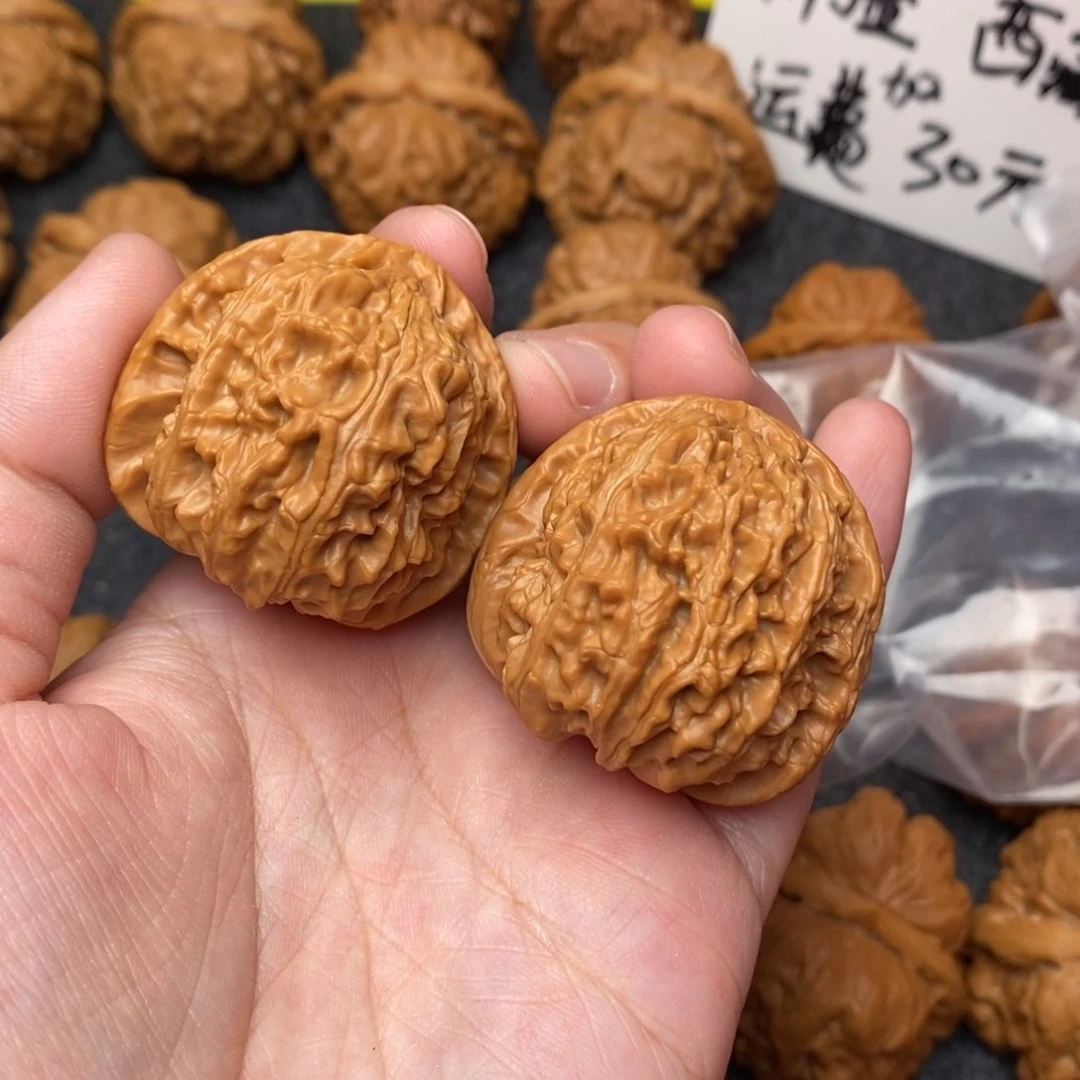 文玩核桃把件湘**事白狮子38