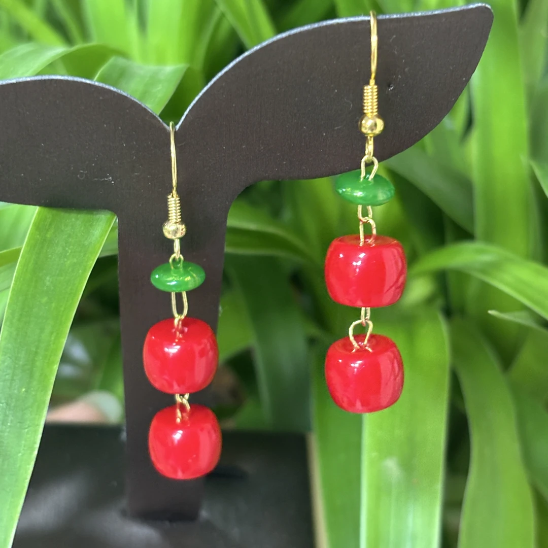 【时尚款】红加绿色经典耳坠