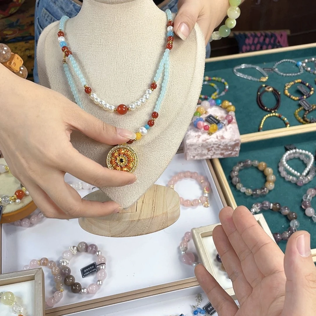 水晶手链银S925镀金镶嵌