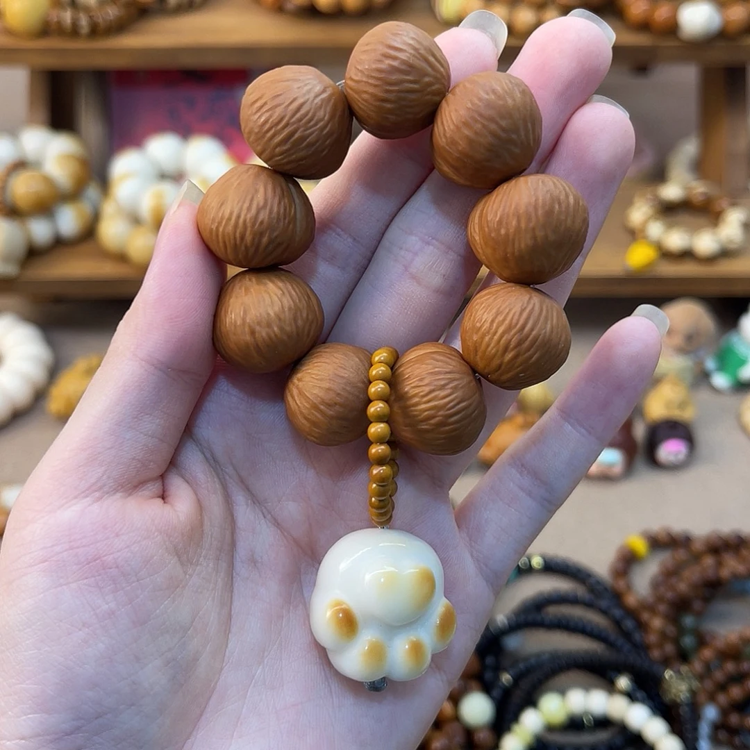 猴头核桃吊坠拉丝屁桃爱心搭猫爪