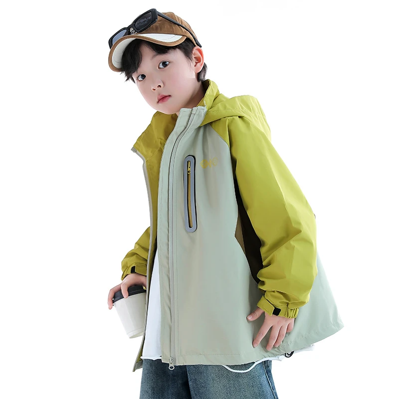 男童春装冲锋衣外套2025新款中大童儿童春秋款风衣男孩春季衣服潮