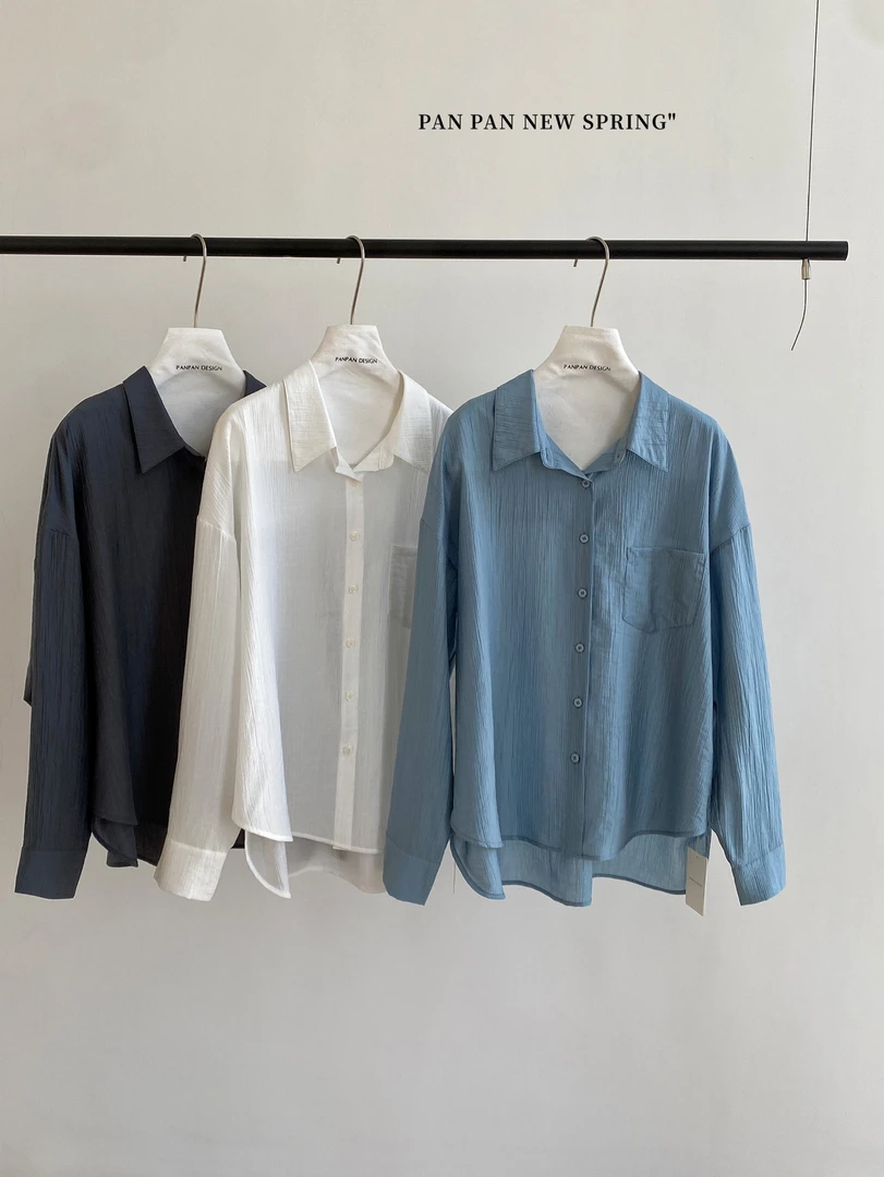 3882 韩版简约百搭慵懒感衬衫 pan