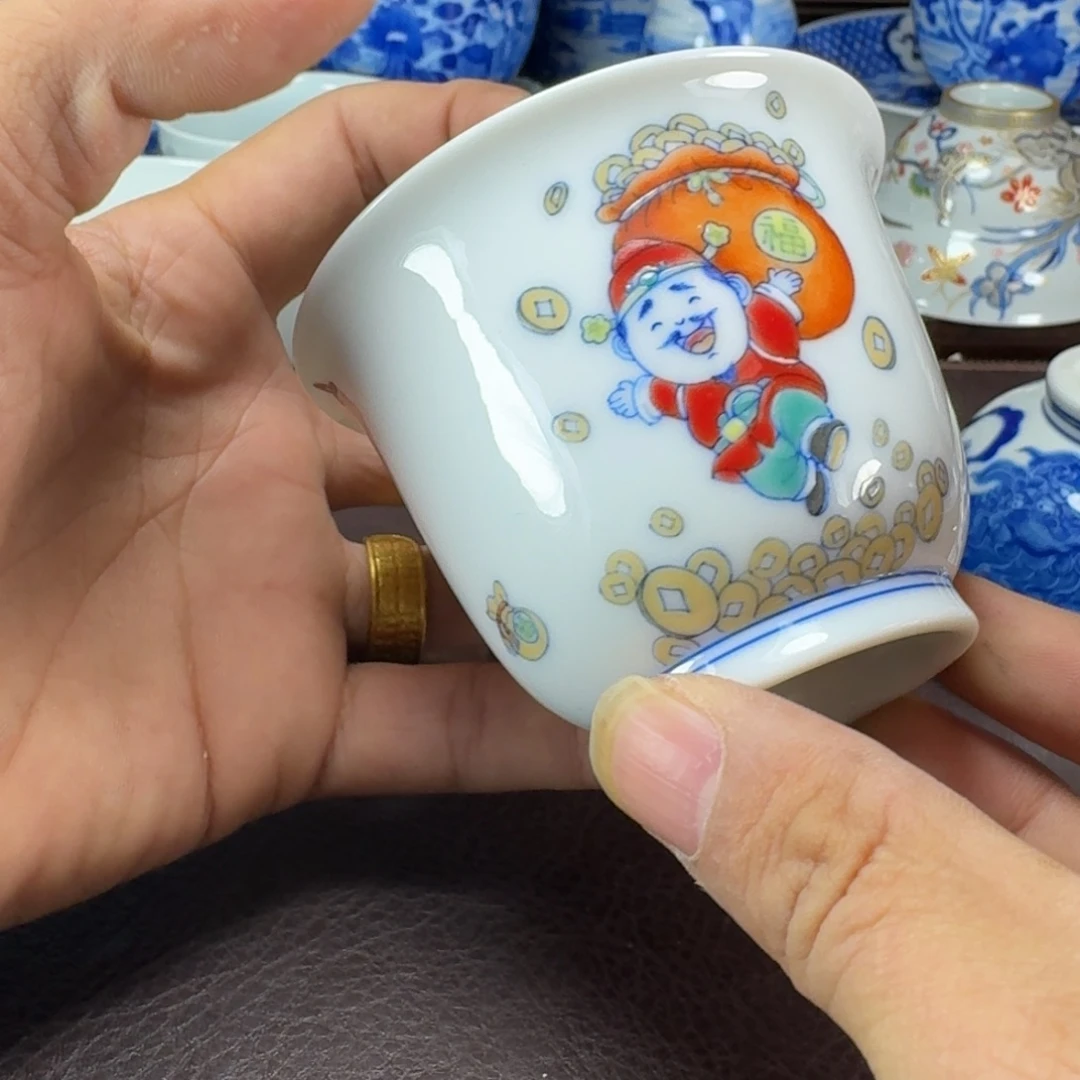 东***梦瓷片当代景德镇陶瓷手绘茶具