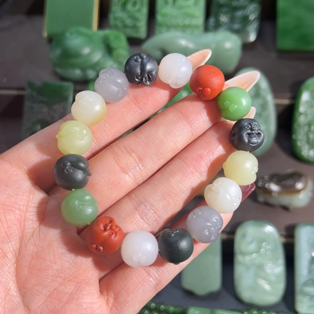 和田玉颈饰未镶嵌多宝佛头卡12