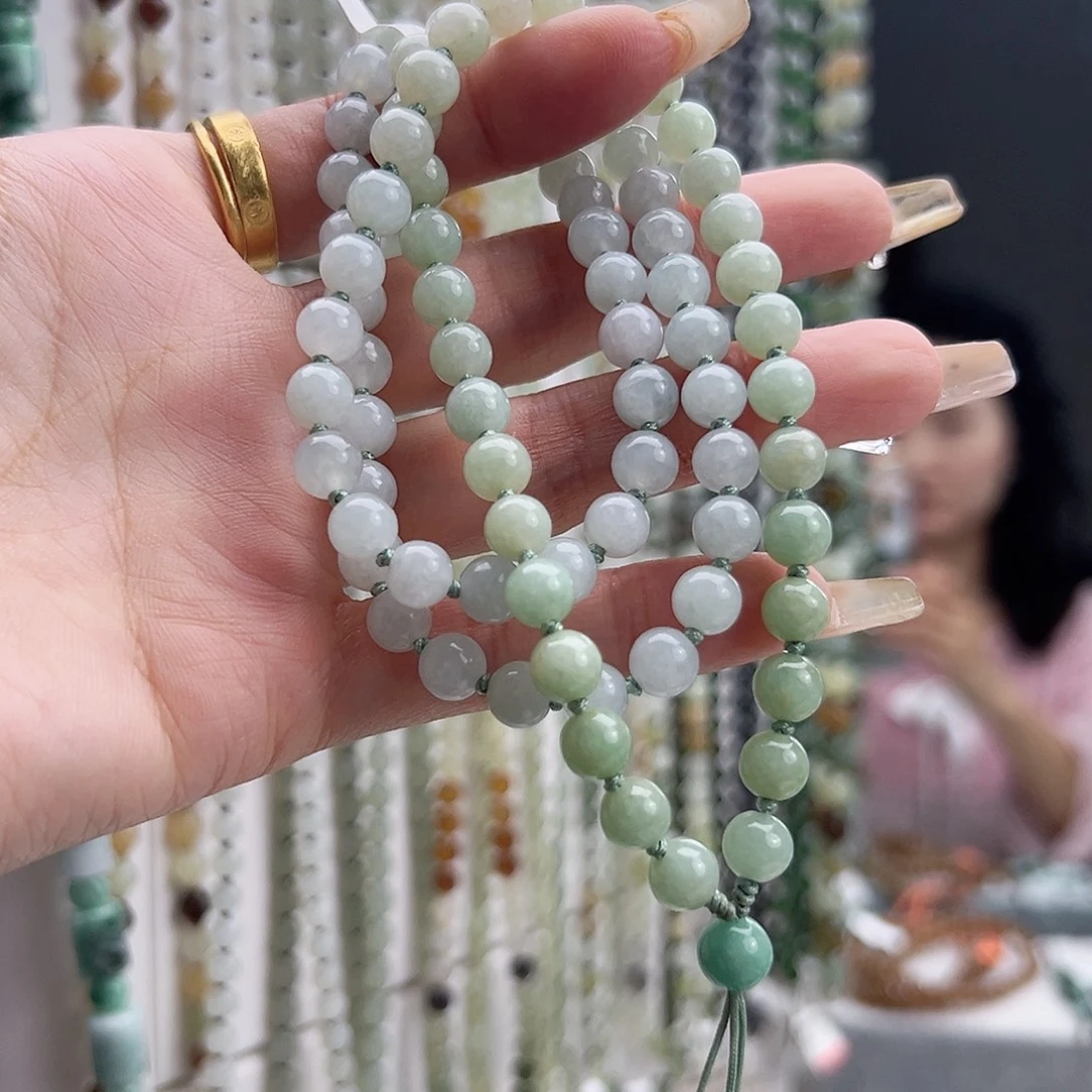 华***务翡翠未镶嵌颈饰60厘米