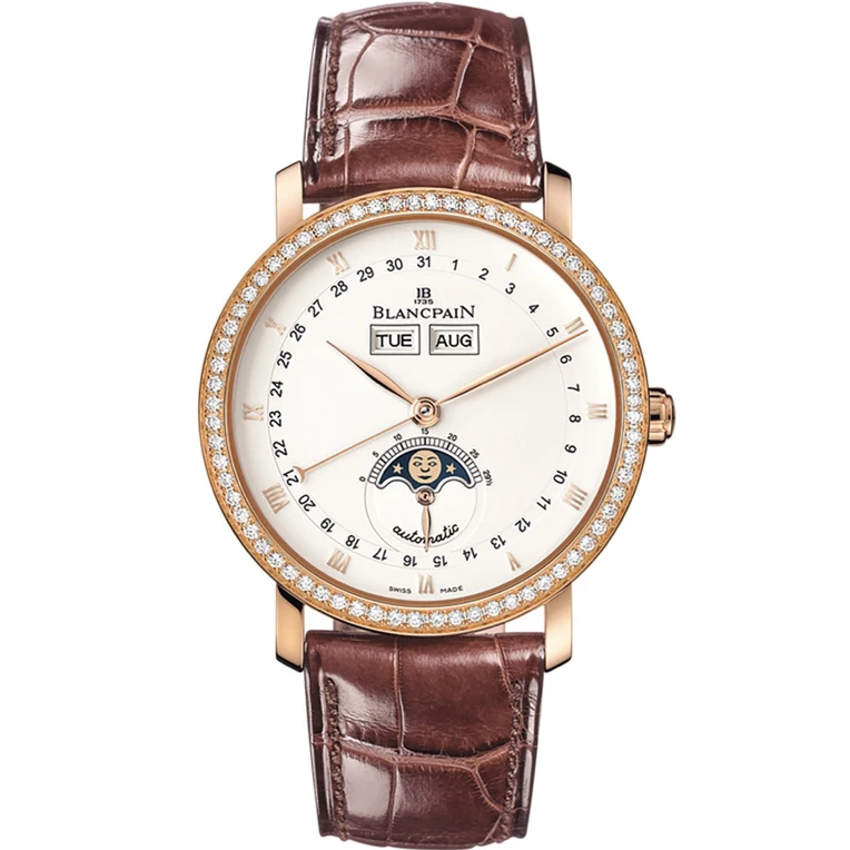 99新 Blancpain 宝珀/Blancpain Villeret 18k玫瑰金 37.6 mm
