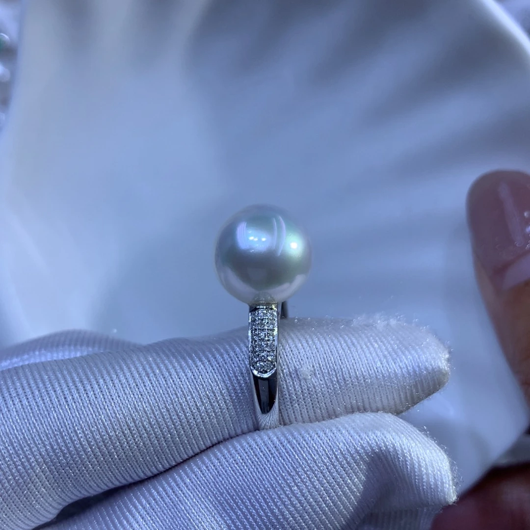 海水珍珠吊坠(不含链)18K金镶嵌澳白