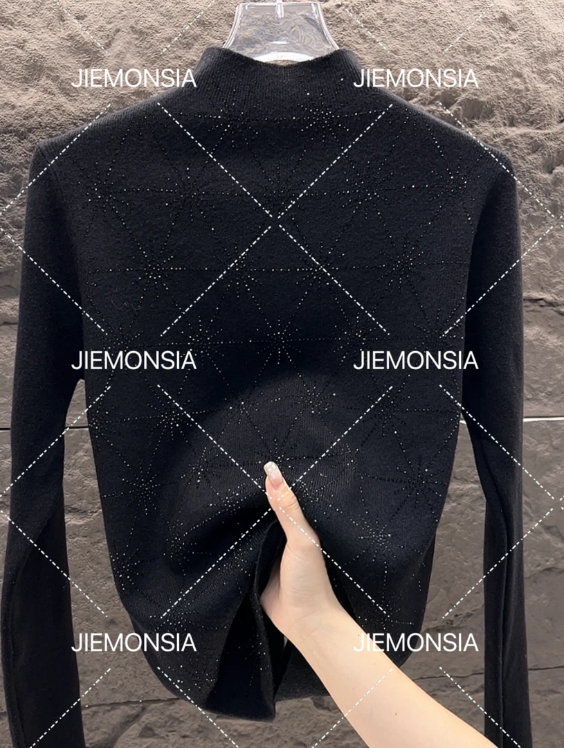 JIEMONSIA【裳华素锦】半高领高奢羊毛衫女气质显瘦毛衣长袖针织衫