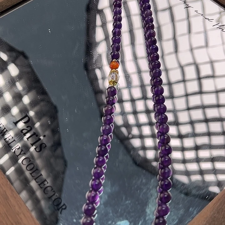 未镶嵌水晶手链乌拉圭紫项链