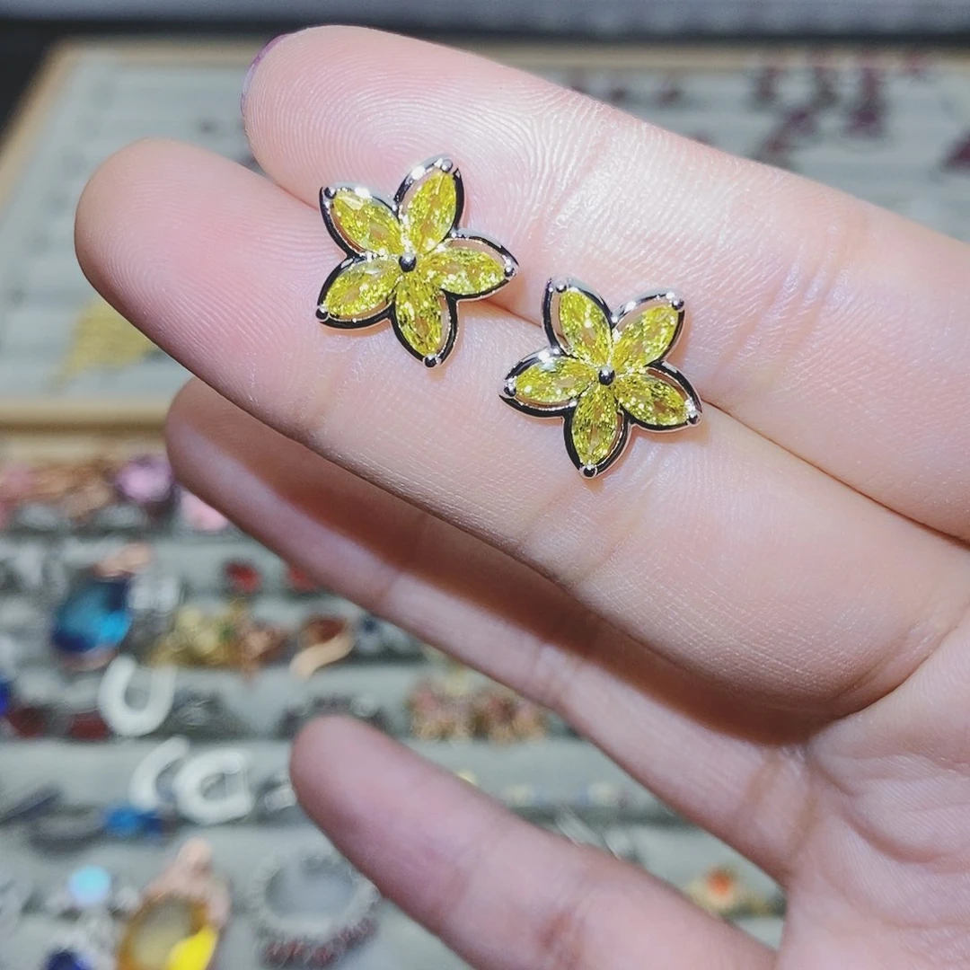 【闪购商品】托帕石耳饰银S925镶嵌