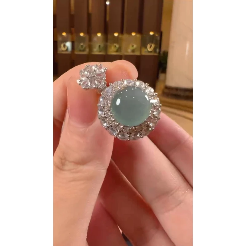 天然A货翡翠SW06蛋面吊坠多样性发一