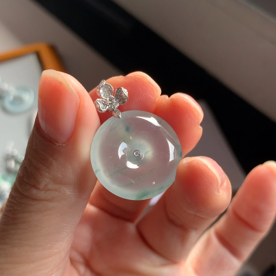 翡翠颈饰未镶嵌天然缅甸翡翠吊坠20-5.8