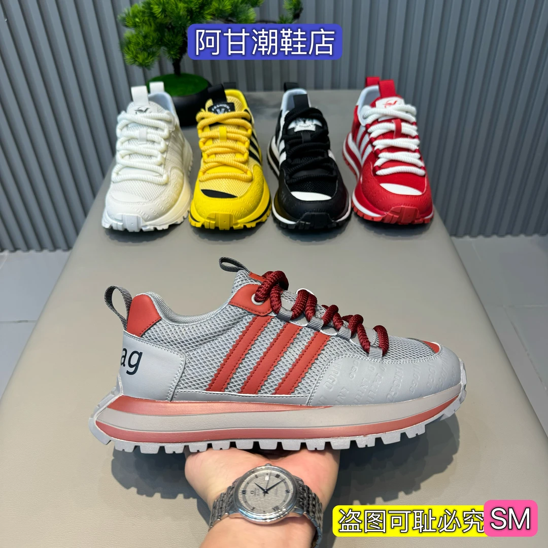 轻奢阿甘鞋男士夏季新款透气网面时尚百搭增高厚底运动休闲鞋